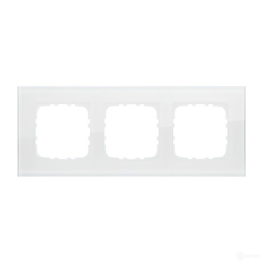 Рамка 3-постовая, натуральное стекло (белый) LK80