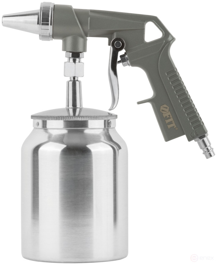 Sandblasting gun, aluminum bottom tank 1000 ml, quick-release connection, 240 kg/min