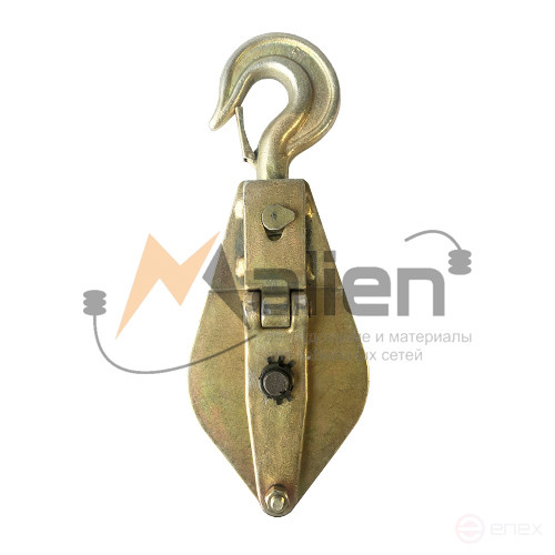 Mounting block (outlet) with hook MB 30-1K (3.2 tons, 1 pulley, galvanized housing) MALIEN