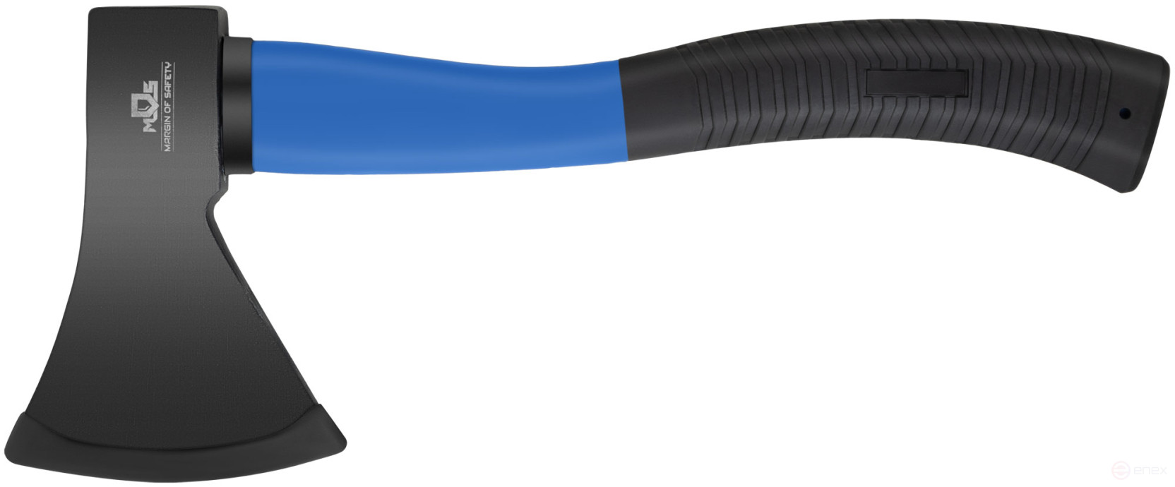 The axe is forged steel, reinforced fiberglass handle 800 gr.