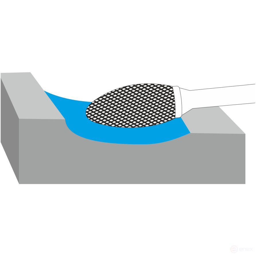 Борфреза KORNOR пламевидная H1232BM06L, двойная насечка L-150 мм