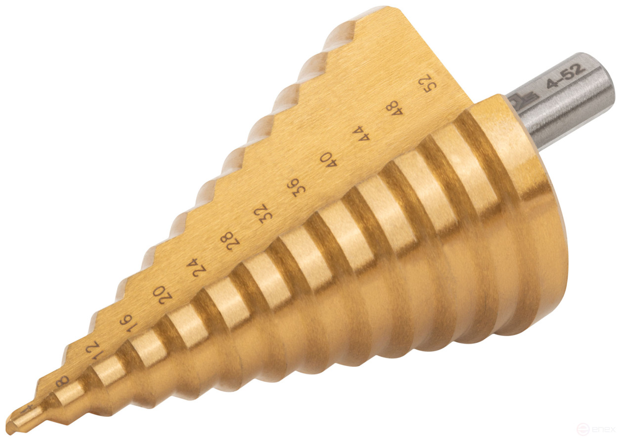 HSS step drill for metal, 13 steps, 4-52 mm