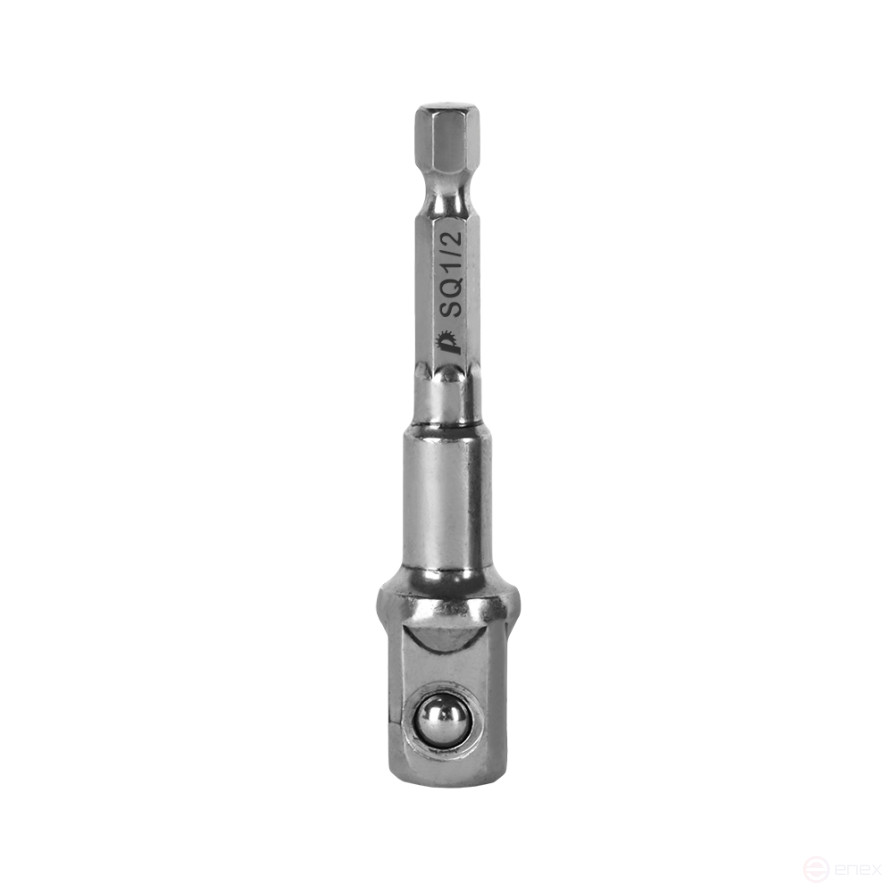 Адаптер ПРАКТИКА квадрат 1/2" для головок, длина 75 мм, хвостовик шестигранник 1/4" (776-713)