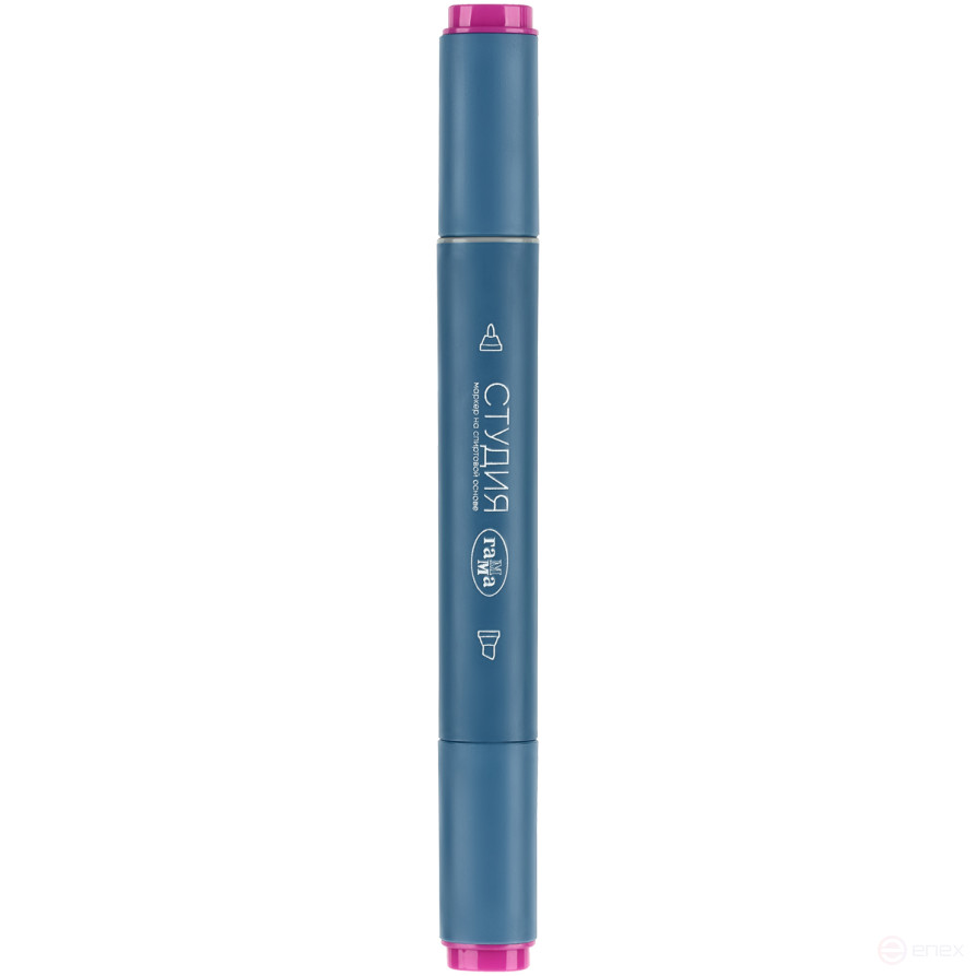 A set of double-sided markers for sketching Gamma "Studio" 108tsv., basic colors, triangular body, bullet-shaped /wedge-shaped. tips, plastic case