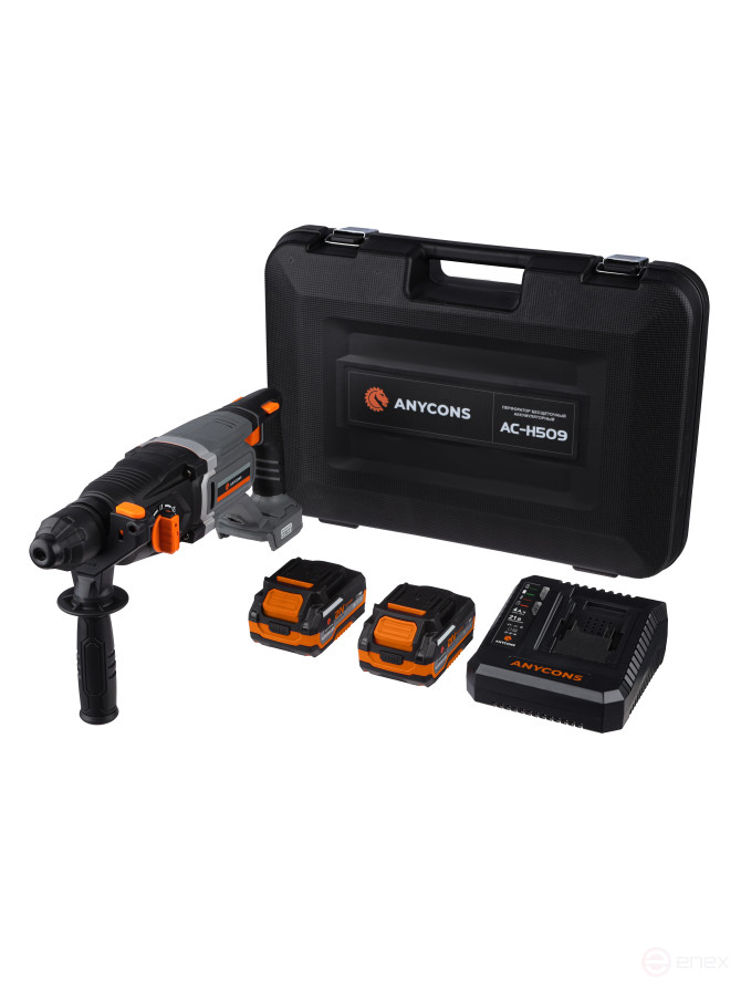 Бесщеточный перфоратор Anycons, 2,8 Дж, 21В, 2 акб, AC-H509 SDS+, AC-H5092