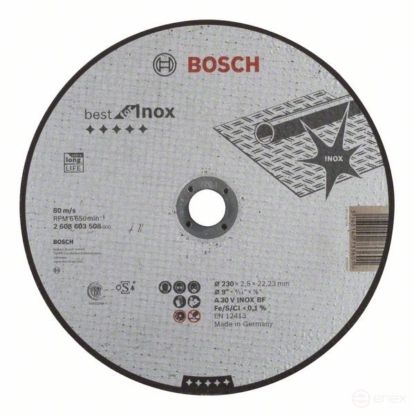 Cutting wheel, straight, Best for Inox A 30 V INOX BF, 230 mm, 2.5 mm