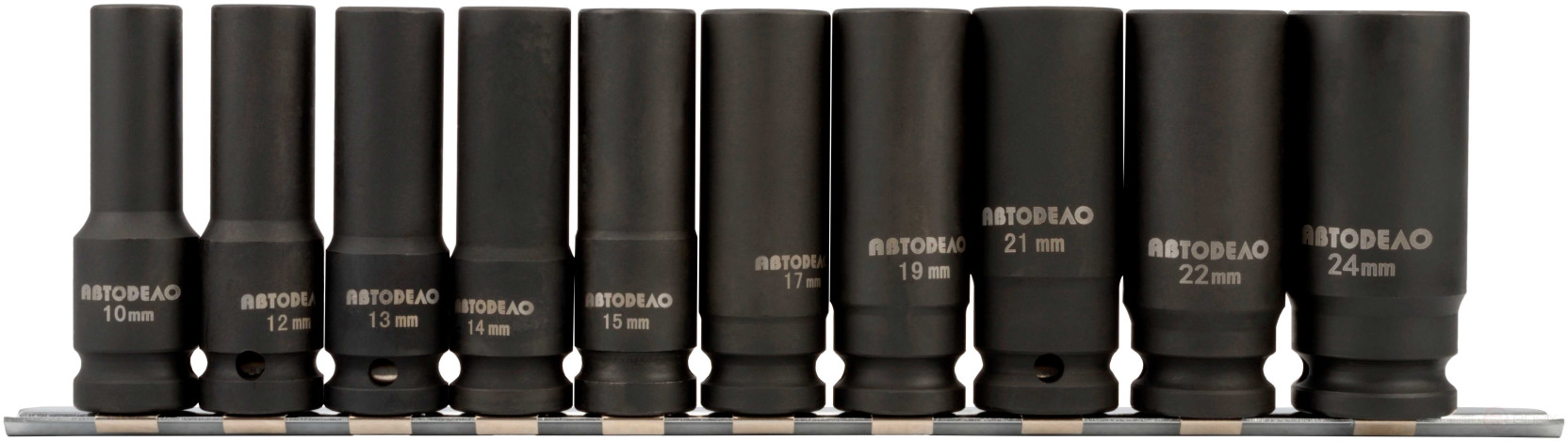 Набор головок ударных 1/2" 10-24 мм (10пр.;6PT; L-78mm; планка) АвтоDело (39810)