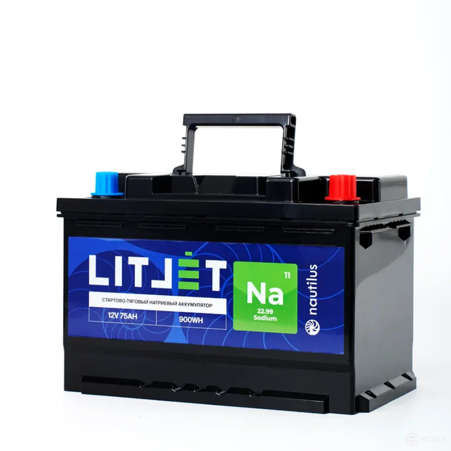 Натриевый стартово/тяговый аккумулятор LITJET Na+ 12V 75Ah 900Wh 1800CCA