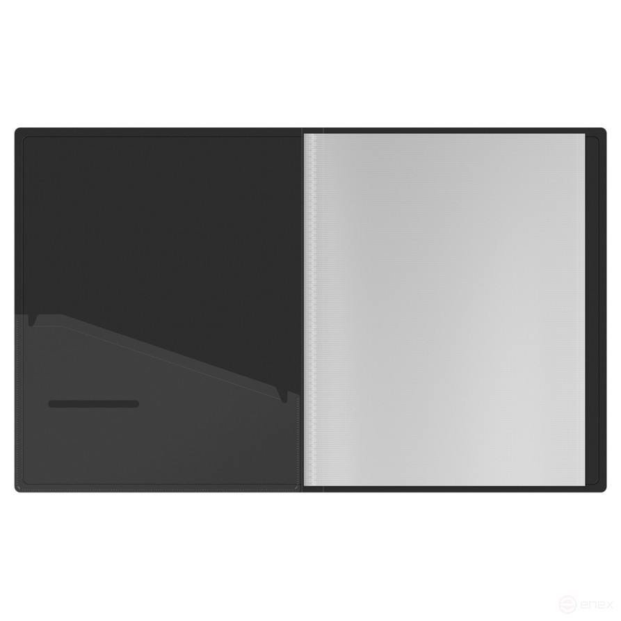 Folder with 40 Berlingo "Soft Touch" inserts, 25 mm, 700 microns, black, with inner pocket