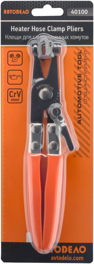 Pliers for self-locking (spring) clamps straight (Avtodor) 40100