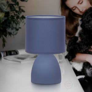 7047-503 Rivoli Nadine 7047-503 Table Lamp 1* E14 40W ceramic Blue with Lampshade