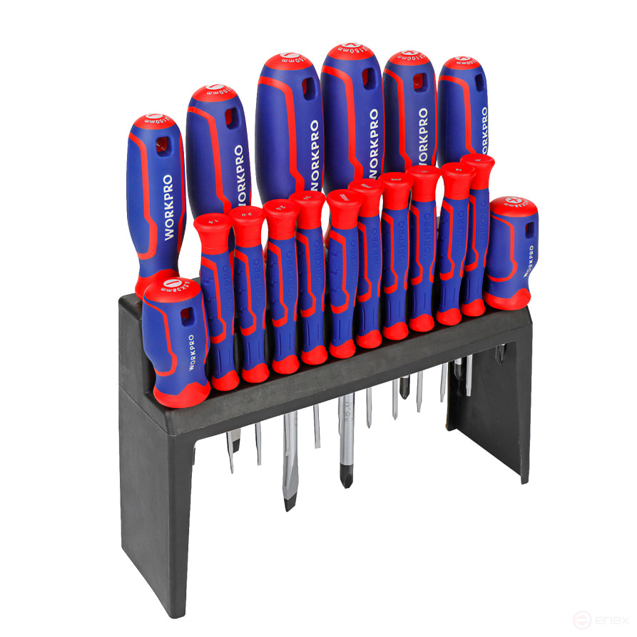 Screwdriver Set 18pcs with Stand Prof WP200506 WORKPRO