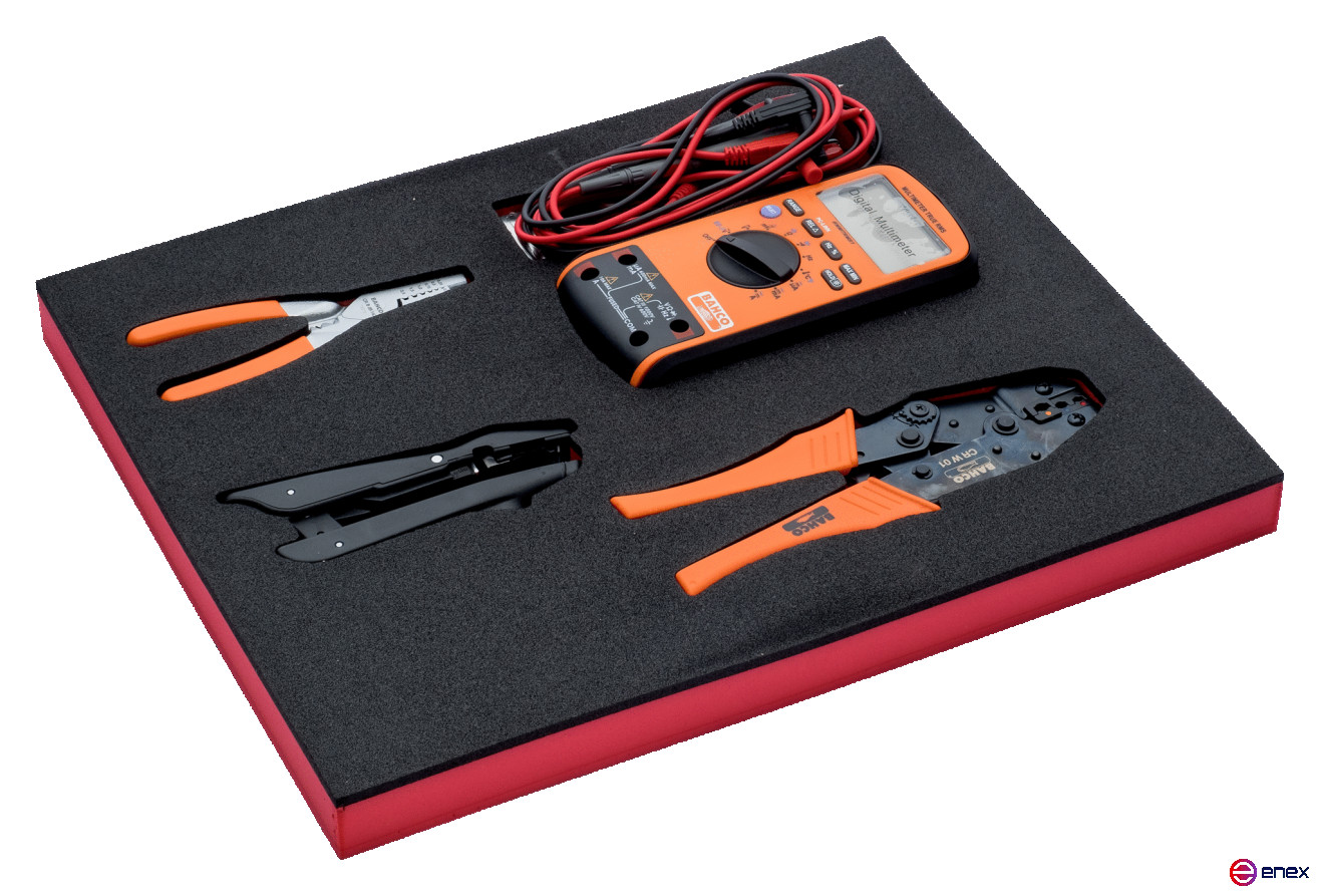 Fit&Go Набор инструментов для работы с кабелем/мультиметр в ложементе, 4 предмета