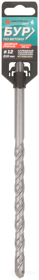 Бур по бетону, SDS-Plus, GreatFlex Light, 12x210 мм