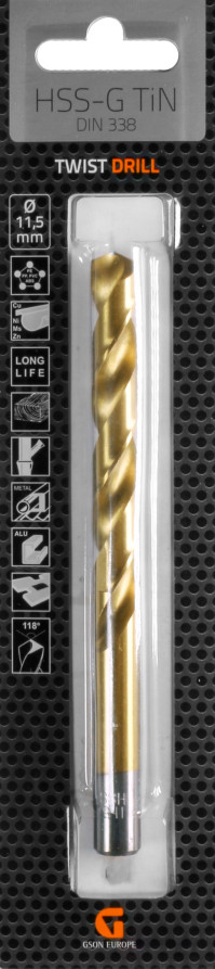 Сверло из быстрорежущей стали HSS-G TiN 7,5 мм 10шт