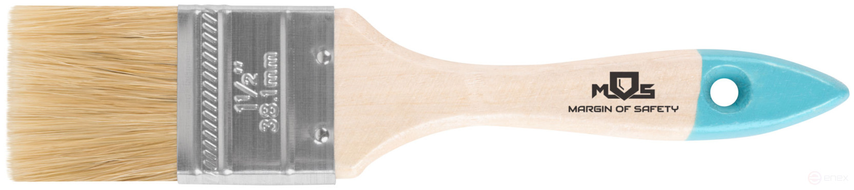 Кисть флейцевая, натур. cветлая щетина, деревянная ручка 1,5" (38 мм)