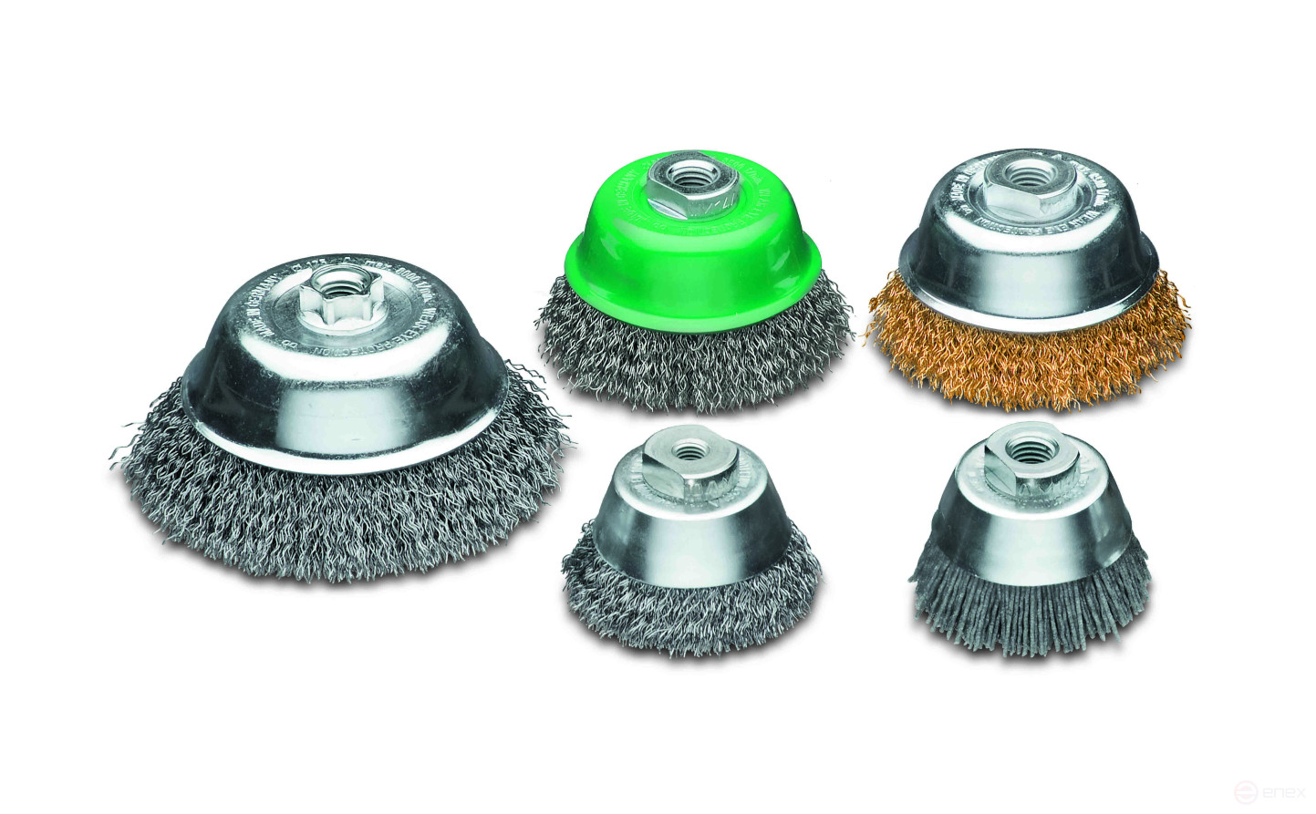 Brush cup corrugation. D80*M14*0.3mm stainless steel (Lessmann, KRONBURSTE)