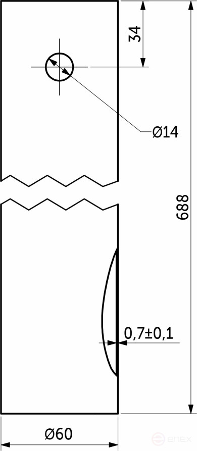 Опора меб. круглая d60 h710 без крепления, хром AKS