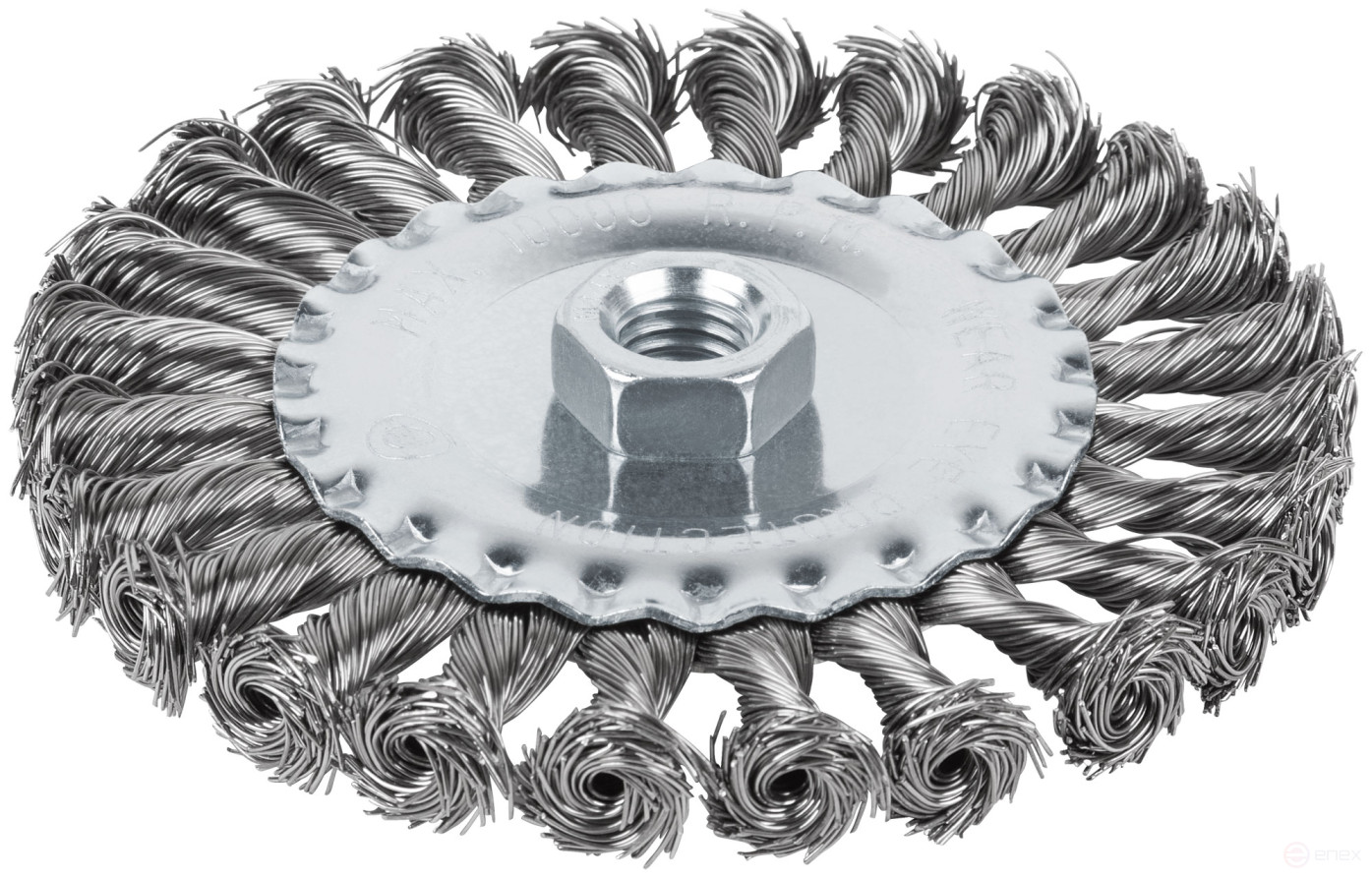 Щетка для УШМ, М14, тип "Плоская", крученая проволока 0,5 мм, 125 мм, блистер, CUTOP Profi