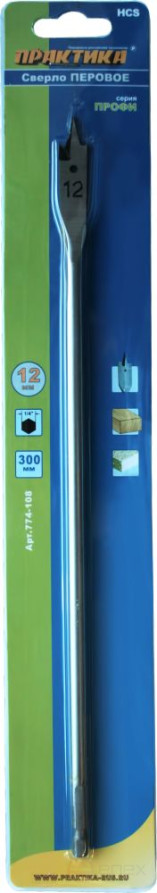 Wood drill perovoe PRAKTIKA 12 x 300 mm (1 pc.) blister (774-108)