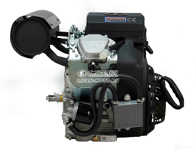 Двигатель Lifan LF2V78F-2A PRO(4500), вал 25мм, катушка 20 Ампер датчик давл./м, м/радиатор, ручн.+электр. зап