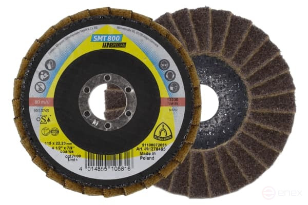 Лепестковый тарельчатый круг из нетканого материала SMT 800 Special, 115 x 22,23 coarse