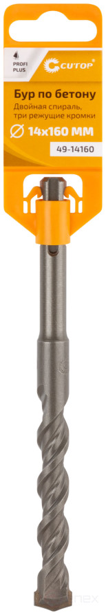 Бур по бетону CUTOP, Profi Plus - двойная спираль, три пылеотводящие кромки, 14 x 160 мм