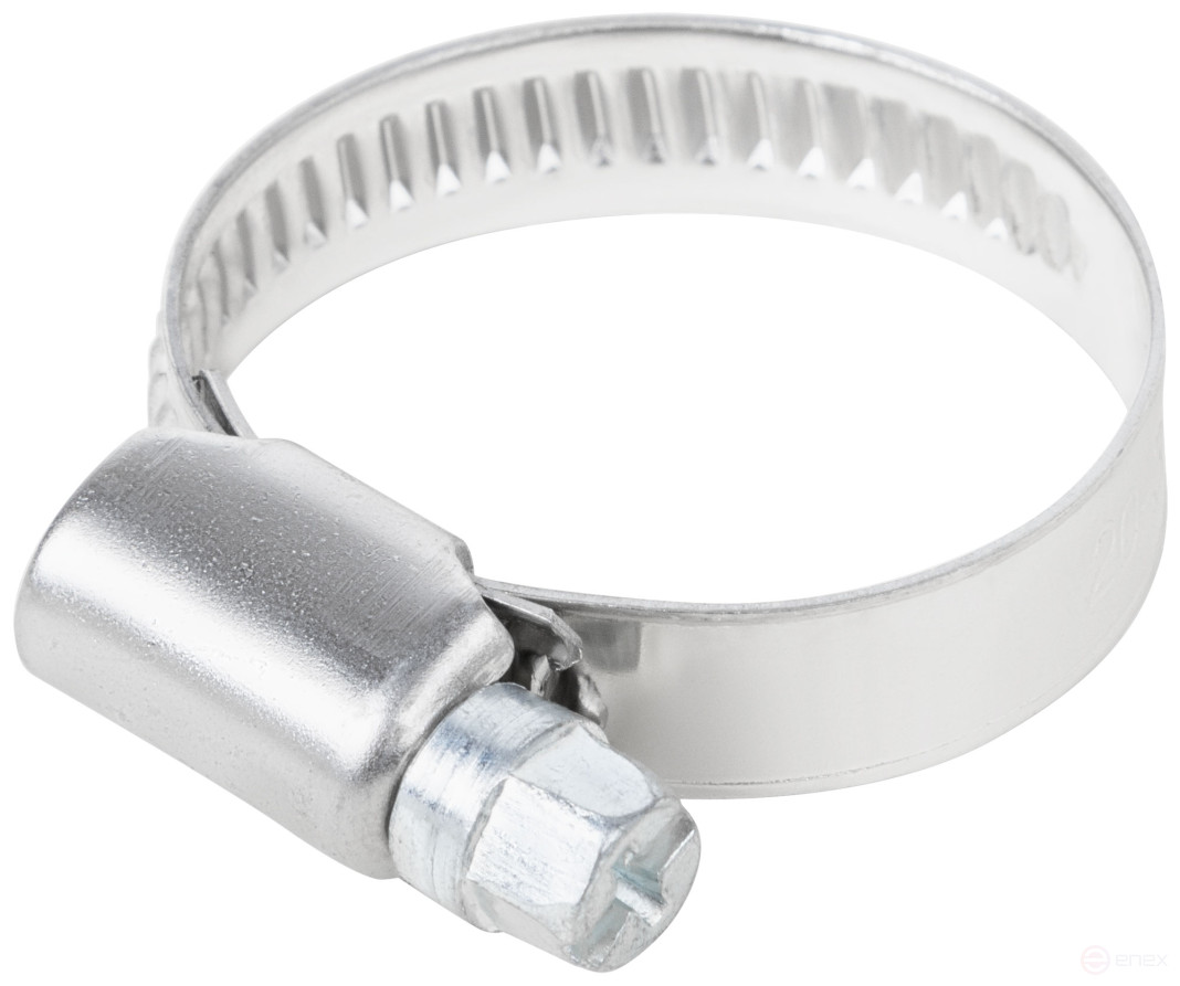 Хомут обжимной накатной, ширина 9 мм, нерж.сталь 20-32 мм