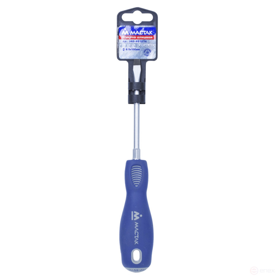 Slotted screwdriver 6.5 mm, 100 mm, holder MASTAK 040-65101H