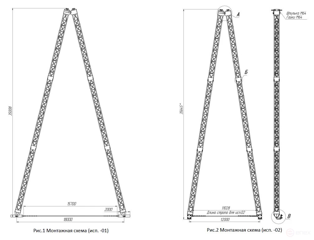 Mounting falling boom (A-shaped) MPS-35/3 MALIEN