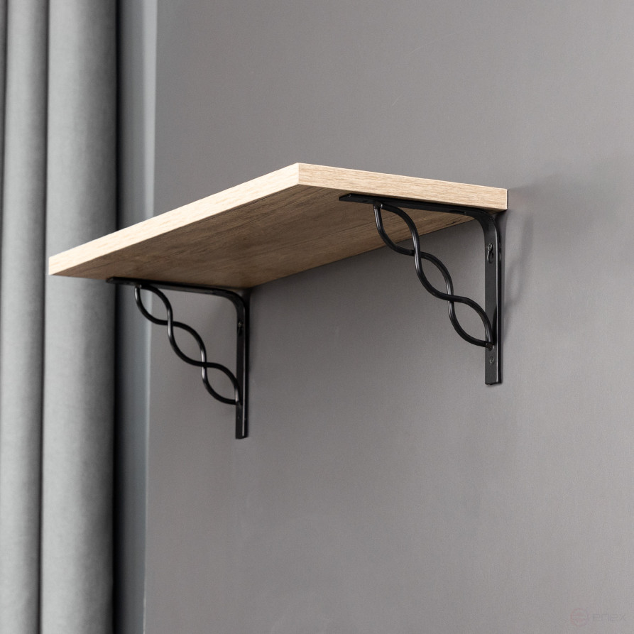 Полкодержатель мет. INFINITY 200*200*20*3, черный AKS