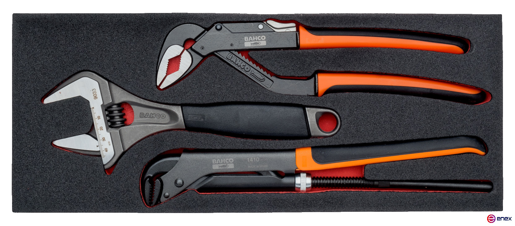 Fit&Go Набор разводной ключ/переставные клещи/трубный ключ в ложементе, 3 предмета