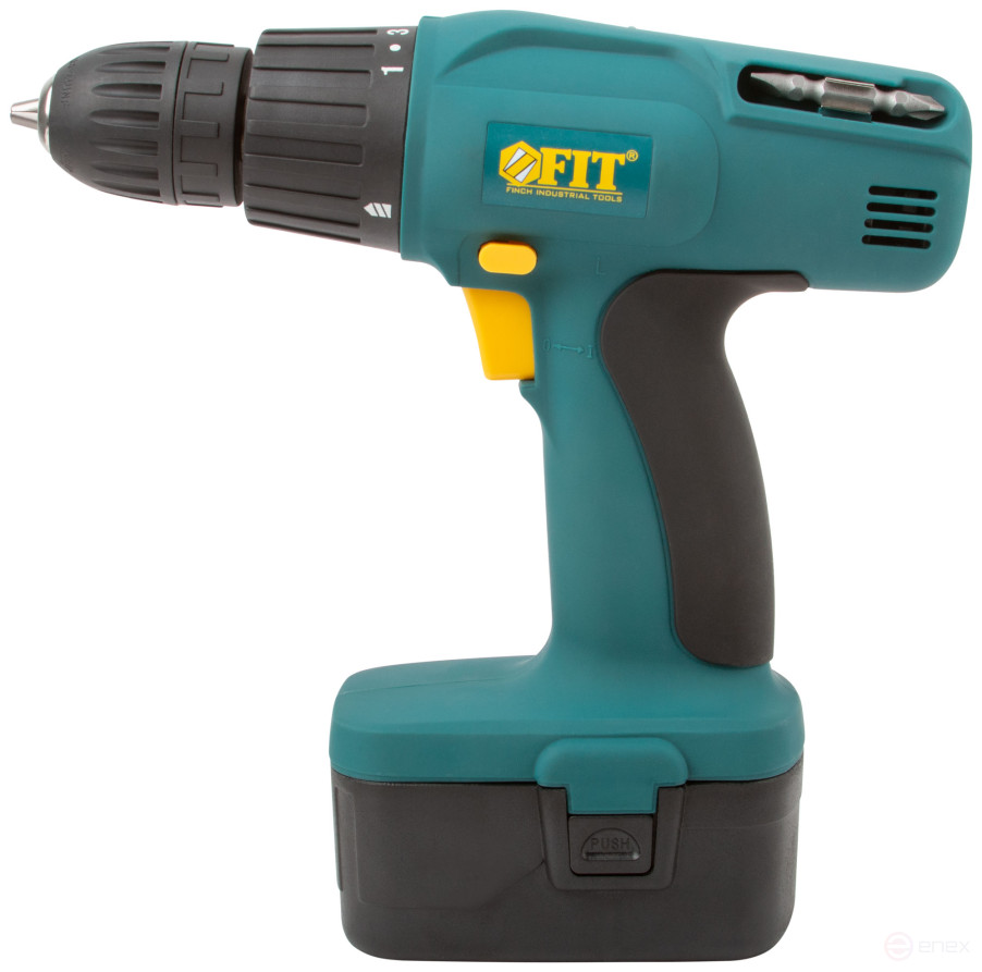 Drill-Screwdriver acc. 14.4 V; 0-550 rpm; 10.5 Nm; 2 (Ni-Cd) 1.2 Ah; 3-5 h.; res. tilt; case