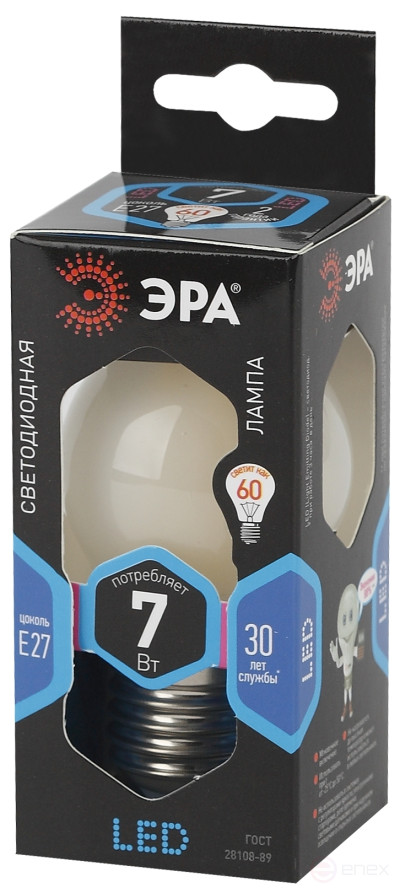 LED lamp ERA F-LED P45-7W-840-E27 frost 7W filament ball matte neutral White light E27