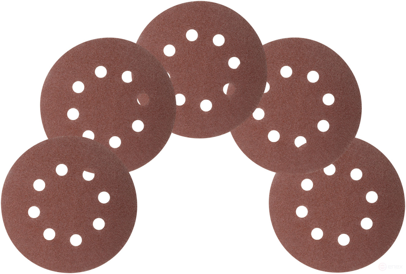 Grinding wheels with holes (Velcro), aluminum oxide, 125 mm, 5 pcs. P 60