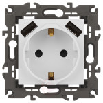 Розетка ЭРА Elegance 14-4109-01М 2P+E 16A-250В штор. с 2xUSB 5В-3А белый матовый