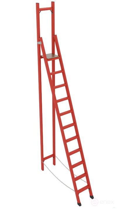 ССВ-3,6Т стремянка стеклопластиковая с вертикальной опорой, Телеком, h=3870мм, h рабочей площадки=2600мм, ступ.11