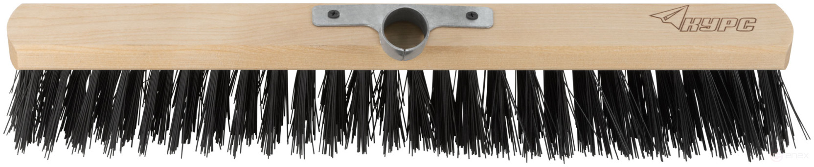 Щетка уличная деревянная, жесткая щетина, металлическая тулейка под углом, 5-ти рядная, 500 мм