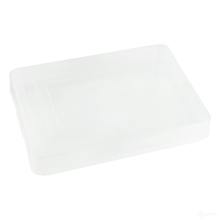 Контейнер для документов СТАММ А4, 260*350*65мм, пластик., с защелками, прозрачный