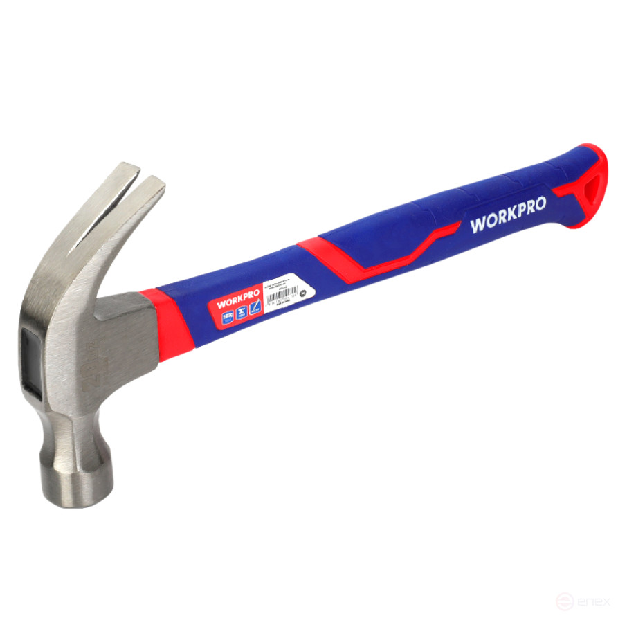 Carpentry Hammer with fiberglass handle 560gr WP241012 WORKPRO