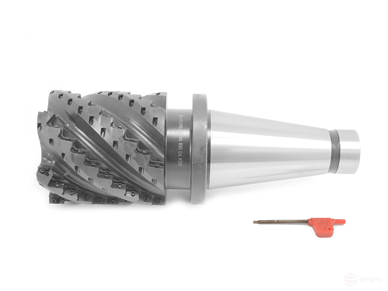 Фреза торцово-цилиндрическая 100 х 100 х 265 кукуруза с механическим креплением 4гр. пл. APKT 11T3.. Z=6 к/хв конус 7:24 50 исп.1 AH290-R100.100.06.K50 «Русский Инструмент» (РИ)