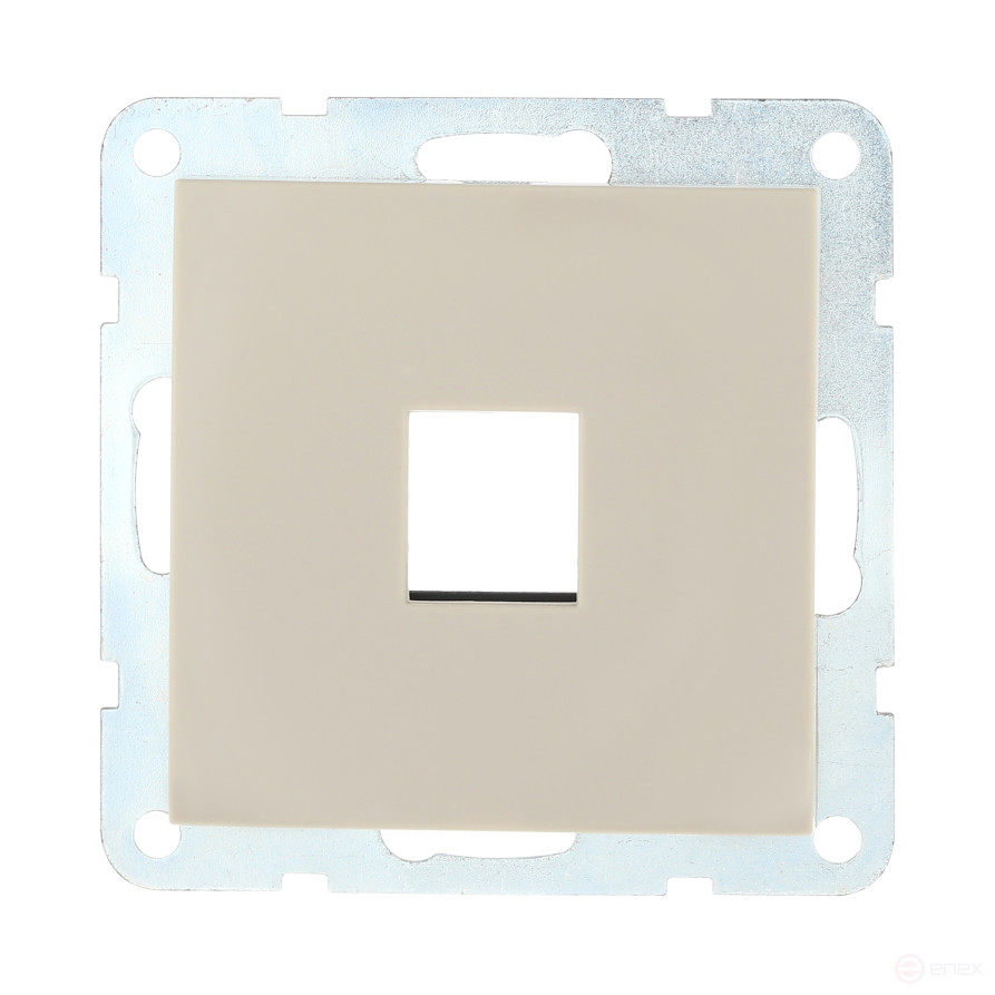 Накладка с суппортом розетки компьютерной и телефонной на 1 вход (бежевый) БЕЗ механизма LK60