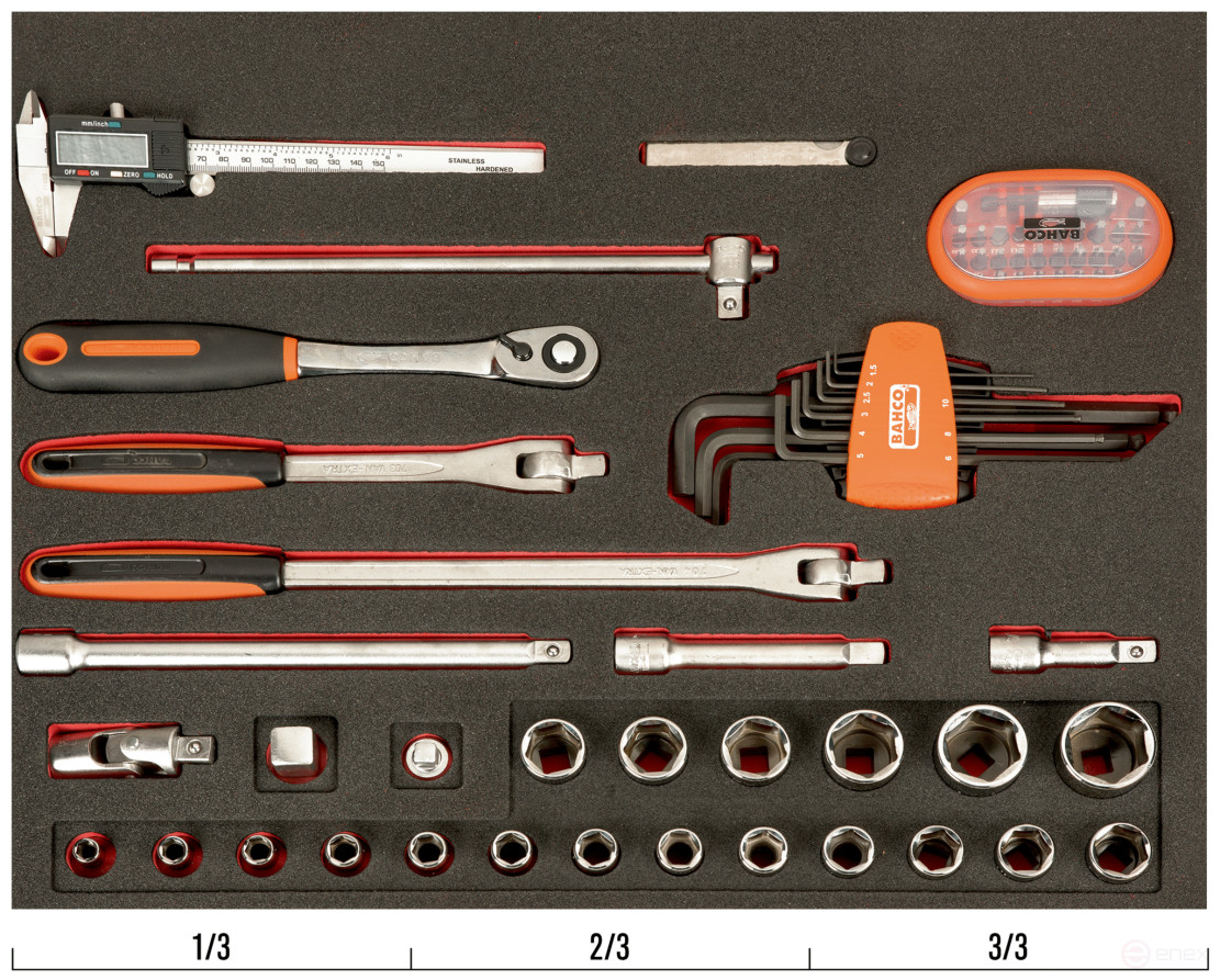 Fit&Go Набор с головками, шестигранными ключами, битами в ложементе, 71 предмет