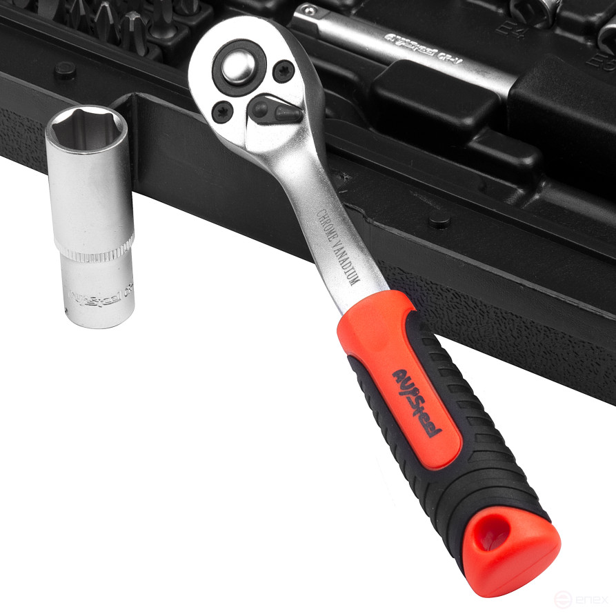 Набор инструментов AV Steel 72 предмета, 1/4, профессиональный