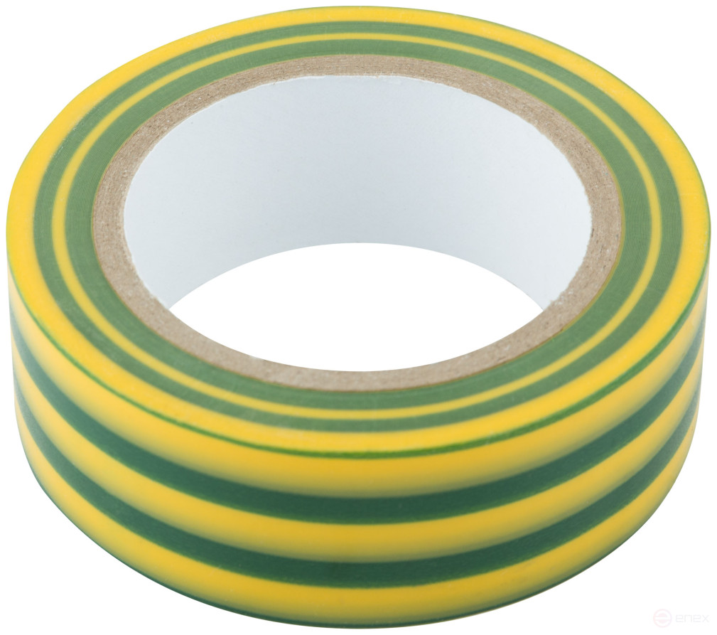 PVC self-extinguishing electrical tape 19 mm x 0.13 mm x 10 m (yellow-green)