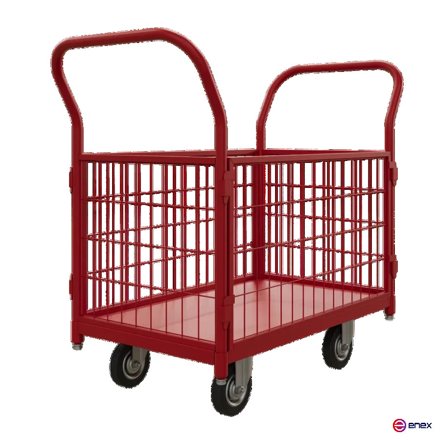 Тележка платформенная с бортами ТС 1 RT (500х800) колёса d 125