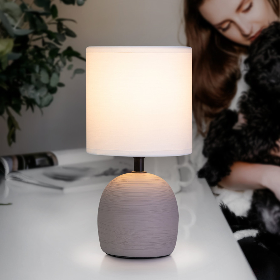 Rivoli Sheron 7044-503 Table Lamp 1 * E14 40W ceramic brown with lampshade