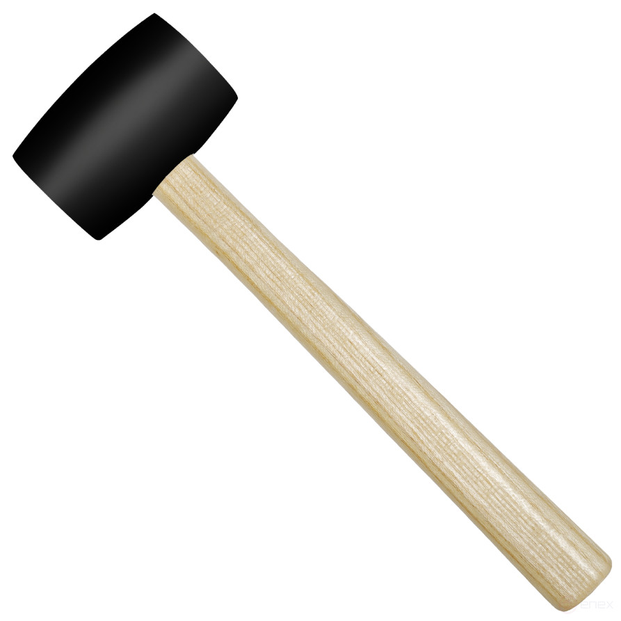 Rubber Hammer with Wooden Handle 450g Black WP241039 WORKPRO