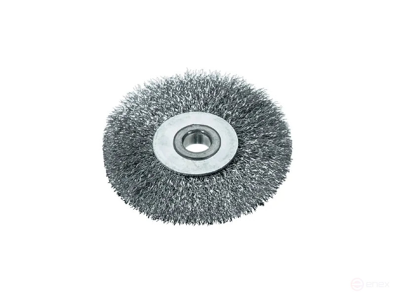 Щетка цилиндрическая гофрированная, Д80 мм, ширина 12 мм, гофрированная стальная проволока STA 0,20 мм, посадочное отверстие 10,0 мм
