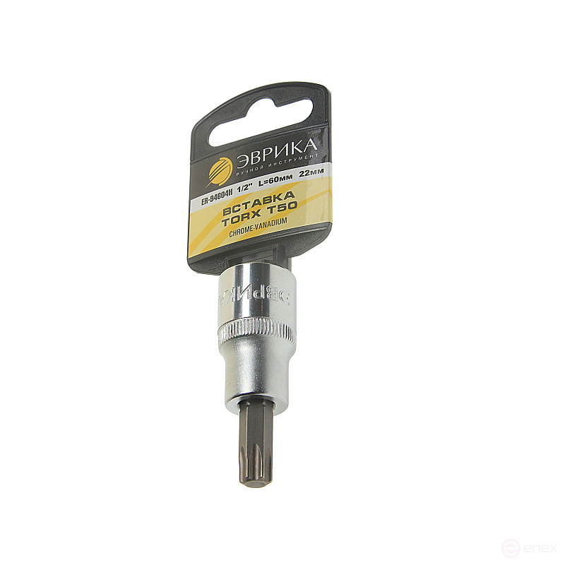 Насадка-вставка с битой Torx T50 ER-94604H 1/2 22мм L=60мм (с держателем) ЭВРИКА /1/20